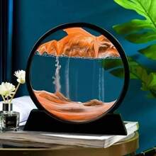 Quicksand Moving Sand Art Picture Round Glass Deep Sea Sandscape Craft Flowing Painting Home Decor Gift