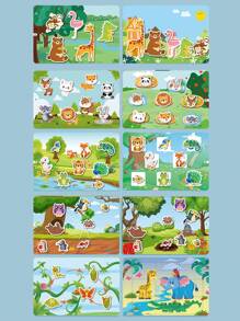 1 pieza Libro de pegatinas tranquilo para el aprendizaje para niños mayores de 3 años, libros cognitivos de animales, alfabeto y mesa de aprendizaje temprano para niños, libros de actividades educativas para niños pequeños, juguetes educativos para niños (Círculos de color aleatorio)