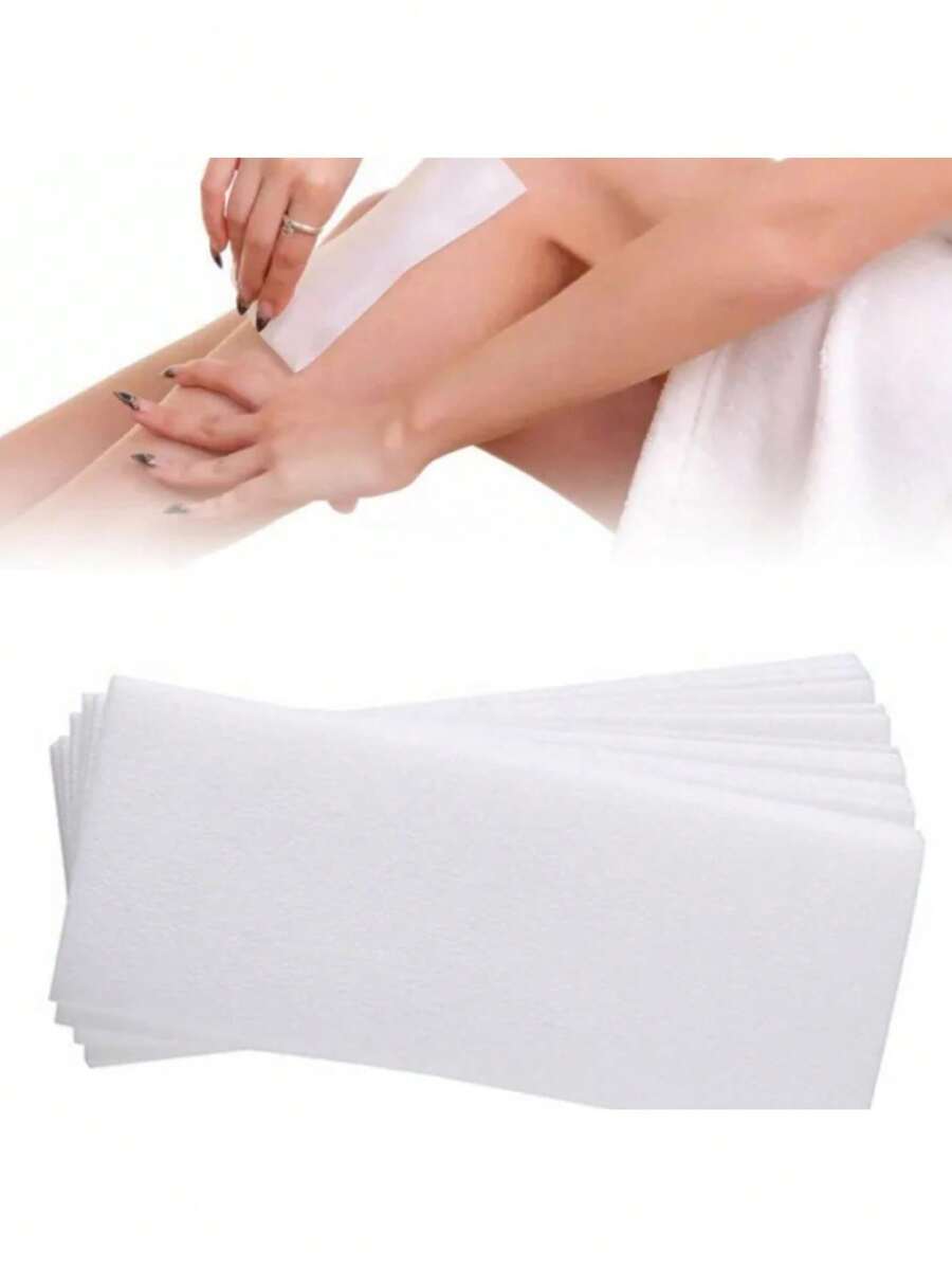 400/100/50 Peças de Papel Descartável para Remoção de Pelos, Tecido Não Tecido, Papel de Cera de Abelha Reforçado, Ferramenta Auxiliar para Espalhar o Creme para Remoção de Pelos de Salão de Beleza, Ferramenta de Remoção de Pelos de 2,55 Polegadas x 8 Polegadas, Unissex