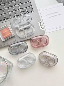 XIANG YU 新款透明防漏隐形眼镜盒，隐形眼镜收纳盒，镜片盒，储物盒，适合学校、户外旅行和居家使用，必备收纳工具 - 多色 - 查看 7