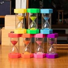6个/8个彩色计时器,小型沙漏计时器,沙漏装饰,派对装饰,节日用品,家居装饰,生日礼物,返校礼物,情人节小礼物 - 多色2 - 查看 13
