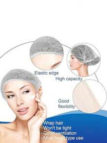 100pcs/Pack Disposable Bouffant Caps, Unisex Non-Woven Hairnets, Suitable For Food Service Personnel, Salons, Kitchens As Dust Caps - Multicolor - View 5