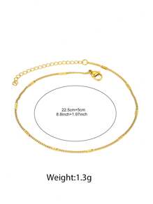 1pc Minimalist & Elegant Polished Stainless Steel Anklet, Fashion Foot Jewelry, Gift For Travel & Beach