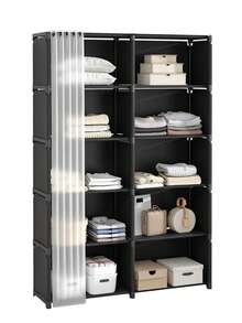 Easy Assembly Office Bookshelf, Simple Multi-Layer Home Clothes Storage Cabinet, Multi-Functional Classroom Miscellaneous Storage Cabinet, Small Dust-Proof Wardrobe Storage Rack For Rental Bedroom - White - View 13