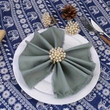 3 piezas Anillos para servilletas con flor de perla, Portaservilletas dorados, Soportes elegantes para servilletas con cristal, Adecuados para bodas, cumpleaños, Navidad, Acción de Gracias, decoración de mesa festiva