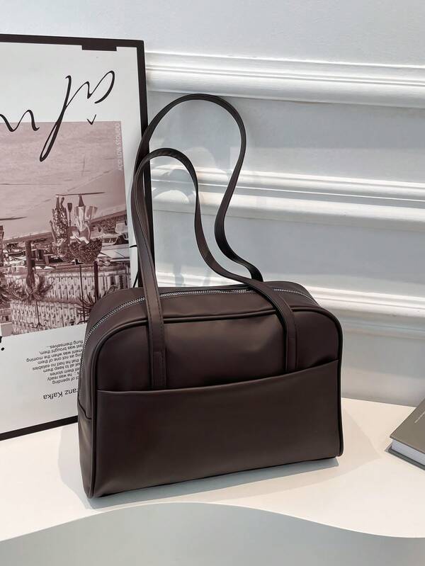Grand sac fourre-tout femme, vintage sobre, sac bandoulière, sac de voyage décontracté et polyvalent, idéal pour les déplacements, sorties et vacances