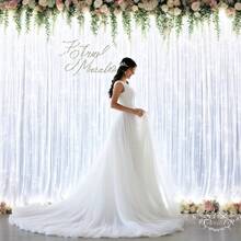 1pc/2pcs White Tulle Sheer Fabric Curtains For Wedding Decoration, Hung On Rod Voile Backdrop Curtain Drapes, With Top Holes For Rod Or Ropes (Rod Not Included) - White - View 11