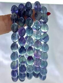 8mm天然海水蓝萤石珠单圈手链批发，天然萤石夏季百搭水晶串，水晶饰品