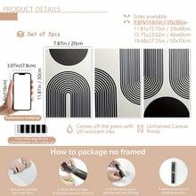 Bộ 3 bức tranh vải canvas không khung và áp phích, nghệ thuật hình học trừu tượng hiện đại theo phong cách Bohemian, trang trí nhà cửa, tranh tường, trang trí phòng, bản in có độ phân giải cao, quà tặng ngày lễ, phòng khách, phòng ngủ, phòng ăn, nghệ thuật trang trí tường văn phòng, áp phích, nghệ thuật treo tường, đồ trang trí phòng, mùa thu, hiện đại (khung tùy chọn) - màu đen - Xem 20