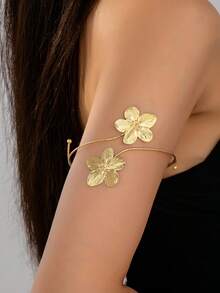 1 件多功能双花金色臂章，实用的四季配饰 - 金色 - 查看 7