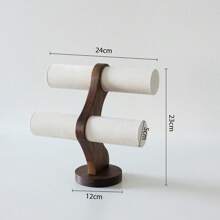 1pc Walnut Wood Color Jewelry Display Stand, High-End Jewelry Counter, Displaying Props Such As Bracelets, Watches, Necklaces, And Ring Racks For Women Storage Organizer Travel Essentials Back To School Dormitory Storage