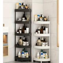 3/4/5层滚动式储物推车 - 多功能收纳整理架，适用于浴室、厨房和客厅 - 耐用轻便的塑料材质，配有稳固防滑底座 - 提供黑色、白色或灰色可选 - 非常适合家庭和办公室使用，厨房收纳推车 | 多功能收纳 | 塑料材质，浴室收纳 - 彩色 - 查看 8