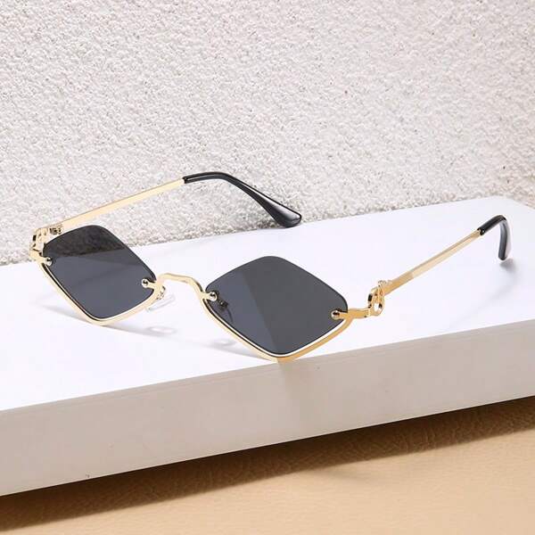 1PC European And American Style Semi-Rimmed Cat-Eye Fashion Glasses, Versatile, And Modern, Suitable For Wearing At The Beach Or Outdoors.
