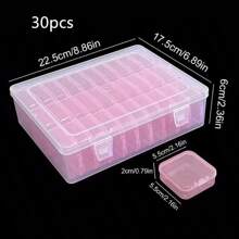 1 pieza Caja de exhibición de joyería de plástico transparente, organizador de sobremesa a prueba de polvo para joyería DIY, cuentas, colgantes, cristales, gemas
