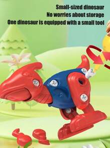 儿童恐龙玩具，恐龙积木，可重复使用玩具，可拆卸恐龙模型，STEM教育3D拼装玩具，DIY拼装套装，易于组装和携带，3岁以上儿童的理想礼物，包含钻头，颜色随机