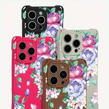 Funda para teléfono (1 unidad). Diseño con estampado floral azul. Incluye orificios para colgar en las cuatro esquinas. Compatible con 16 Plus, 14, 13 Pro, 15 y 12. Funda blanda impresa en TPU. - Colores mixtos 2 - Ver 5