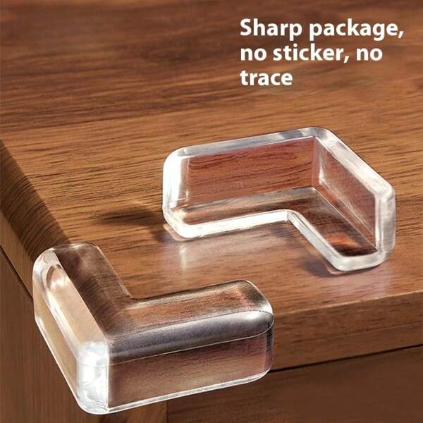 4pcs Table Corner Protectors, Soft Silicone Transparent Edge Guards For Tables, Cabinets, Glass, Anti-Collision