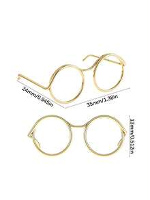 5pcs Mini Eyeglass Frame (35mm) - Multicolor Craft Accessories For Soft Sculpture, Amigurumi And Textile Arts, Miniature Eyeglass Decor For Craft Projects - Multicolor - View 4