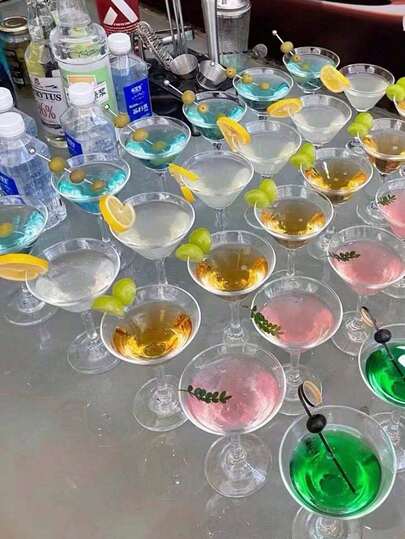 10 件开口高杯、慕斯杯、茶杯、手工甜点杯、红酒杯、香槟杯、葡萄酒储存容器、房间装饰、适用于饮用水、咖啡等，适用于厨房、餐厅、酒吧、派对、聚会、男友礼物、父亲礼物、圣诞装饰礼物