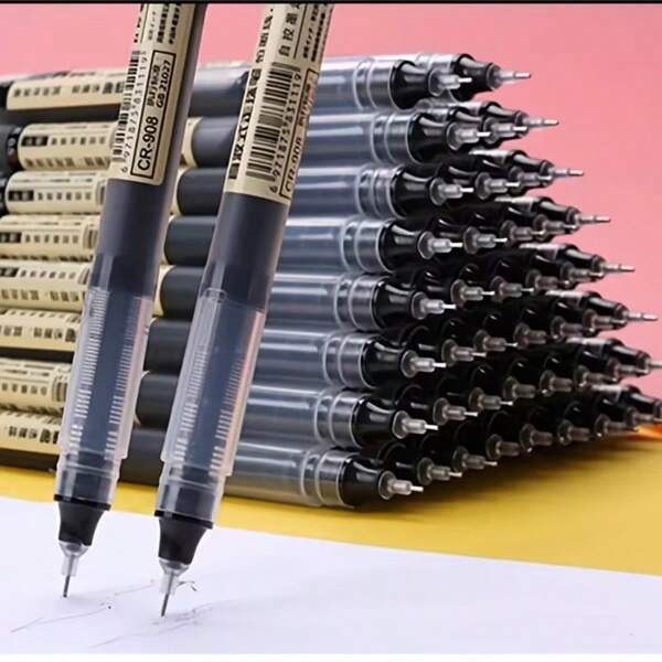 5/10/20pcs Direct Liquid Ink Water-Based Pens, Quick-Drying Signature Ink Pens, 0.5mm Black/Blue/Red Ink, For School/Office Use', School Supplies, Back To School