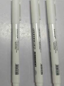 1pc/12pcs White Permanent Marker Pen, Waterproof & Oil-Based For Tire Graffiti, Quick Drying Non-Erasable Fine-Tip Oil-Based Marker Pen Suitable For Glass, Window, Tire, Fabric, Wood, Leather, Ceramic, Metal, Paper, Art Drawing, Graffiti, Wedding, Photo Album, Wedding Decoration (Random Color)