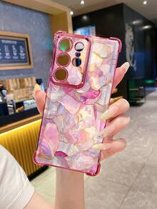 1 件粉色紫色大理石纹防震电镀相机 UV 印花保护手机壳适用于三星/Galaxy/Infinix/Redmi/OPPO/VIVO/Realme 防水防摔防刮 - 粉色 - 查看 5