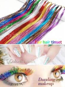48Inches Glitter Rainbow Tinsel Hair Extension With Tool Mixed Colors Hair Extension Tinsel Kit Glitter Rainbow Hair Extensions For Women And Girls Pride Month Activities Accessories