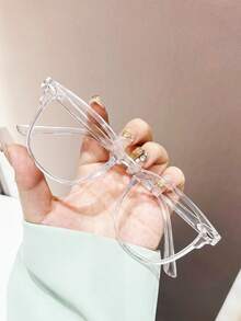 1副/2副复古Y2K男女通用透明镜片眼镜，时尚百搭，修饰脸型，适合日常装饰、摄影、约会、阅读、游戏、电脑使用、返校季等场合，可与近视眼镜搭配佩戴。 - 彩色 - 查看 6