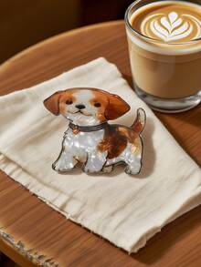 1 件可爱雌性动物狗形 PVC 中号发夹适合日常使用，是送给女孩的最理想礼物，适合夏季、春季、秋季、冬季、返校季节、日常旅行、聚会、海滩派对、佩戴发饰时尚发夹秋季配饰