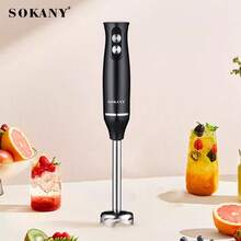 Mikser elektryczny SOKANY 4 w 1, moc 500 W, regulacja dwóch prędkości, odłączana podstawa. W zestawie jednostka główna, mieszadło, trzepaczka, miska do mielenia mięsa i kubek do mielenia. Nadaje się do ubijania, mieszania mięsa, przygotowywania posiłków dla niemowląt i soków. Idealny do użytku domowego i hotelowego, a także do suplementów diety z owoców. - Zobacz 7