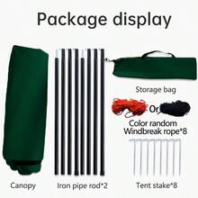 9sqm Outdoor Large Tent, Oversized Sun Shelter, Camping Canopy, Multi-Person, Weather-Resistant, Not Suitable For Windy Conditions - Multicolor - View 12