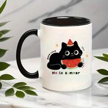 Party Painted Cartoon Style Pattern Ceramic Cups Tableware, Mugs, Coffee Cups, Tea Cups, Milk Cups, Ceramic Cups, Suitable For There Are A Variety Of Colours, Reusable Multi-Purpose Cups, Machine Washable, Durable And Microwaveable, Can Be Used For Milk, Coffee, Tea, Etc.