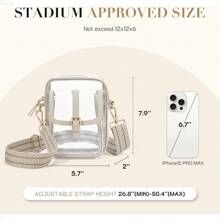 Missnine Clear Bag Stadium Approved PVC Crossbody Purse For Women Transparent Shoulder Concert Bag With Guitar Strap