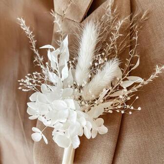 1/2/3/4/6/8/10/12 Pieces - Mini Dried Flower Bouquet, Suitable For Home Desktop Center Decoration, Party Cake Decoration, Dried Flower Corsage For Groom And Best Man, Boho Style Wedding Party Dance Decoration, Party Gift