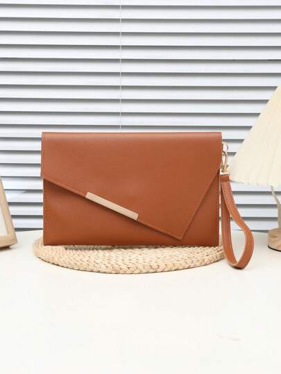 Black Envelope Bag, Solid Color File Bag, Minimalist & Fashion Versatile Clutch Purse, PU Material Women's Clutch Bag, Card Case, Passport Holder, Business & Commuter Bag