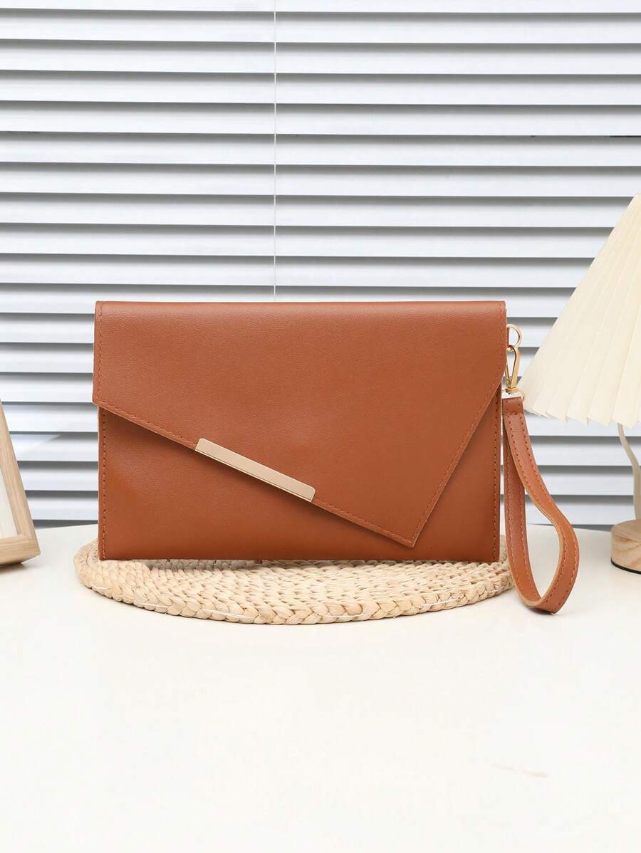 Sac enveloppe noir, sac de fichier de couleur unie, pochette polyvalente minimaliste et à la mode, sac à main en PU pour femmes, étui pour cartes, porte-passeport, sac pour le travail et les déplacements