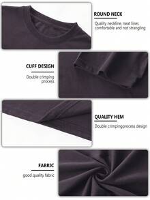 Blueplus Men's Summer Cotton T-Shirt, 220g Weight, 100% Cotton, A Certain Thickness, Versatile And Comfortable To Wear, Very Suitable For Running, Sports, Outdoor Entertainment, | Holiday Gift - 紫紅色 - 查看 4