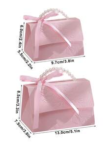 Caja de regalo con 10 piezas de brazaletes de perlas para boda - Elegante empaquetado tipo dulce con asa para despedida de soltera, regalos de fiesta
