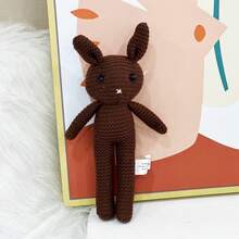 24 厘米手工制作的韩式毛线兔子毛绒玩具，高品质收藏礼物，适合婚礼、节日、生日、洗礼、复活节 - 彩色 - 查看 14