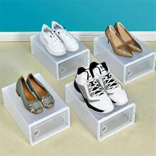 1/6/9 Pack Large Shoe Storage Box Organizer For Closet, Versatile Clear Plastic Stackable Sneaker Shoe Rack Containers Bins Holders, Portable Closet Organizers And Storage