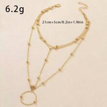 1pc Fashionable Gold Faux Pearl Toe Ring, Suitable For Everyday Wear
