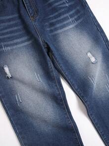 Fashion Design Straight-Leg Jeans Teen Boy - Medium Wash - View 6