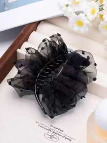 Elegant Large - Sized Bow - Adorned Hair Claw Clip: Non - Slip For Ponytails And Perfect For Bun Hairstyles - Ideal For Women And Girls,Hair Clips,Hair Accessories Hair Jaw Clip Hair Clamps Hair Clutch Hair Catcher Clip, Casual
