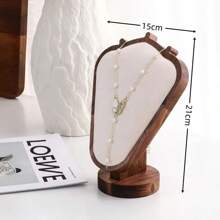 1pc Walnut Wood Color Jewelry Display Stand, High-End Jewelry Counter, Displaying Props Such As Bracelets, Watches, Necklaces, And Ring Racks For Women Storage Organizer Travel Essentials Back To School Dormitory Storage