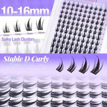 050Lash Clusters Manga Eyelash Clusters Spiky Cluster Eyelash Extensions 10-16mm Anime Lash Extension C Curly Cosplay Doll Cluster Eyelashes 120Pcs DIY Individual Cluster Lashes Thin Band-1 - Anime 02 - 查看 4