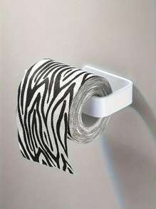 Wall Mounted Plastic Tissue Holder, No-Drill Bathroom Tissue Roll Holder, Practical Storage Organizer - 1pc