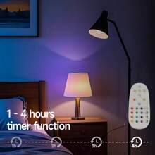 1 Piece, Multifunctional LED With Remote Control RGB Bulb, 3/15 Color Changes, Wall/Desktop Mounted Magnetic Bulb, Adjustable Brightness 3000K-6000K, Soft Bedside Night Light, Portable And Easy To Install, Suitable For Bedrooms, Living Rooms, Kitchens, Dining Tables