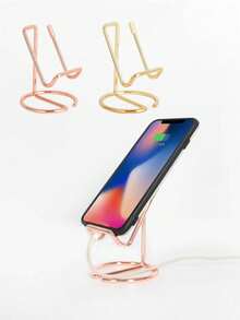 1 Piece Of Simple Iron Mobile Phone And Tablet Stand Metal Creative Desktop Slouchy Drama Mobile Phone Holder - Multicolor - View 3