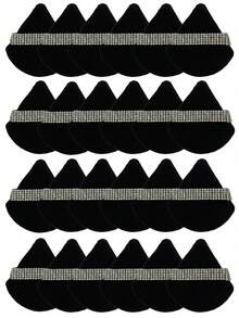 1/3/5/10/15/24 件装黑色三角化妆海绵套装，水晶绒短绒材质，柔软粘性强，适用于化妆、家居装饰、梳妆台、旅行、卧室等场合，是理想的化妆配件。套装包含粉扑、化妆海绵、化妆海绵、化妆海绵，价格实惠，是圣诞礼物或圣诞袜填充物的绝佳选择。 - 黑色 - 查看 6