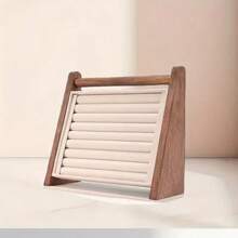 1pc Walnut Wood Color Jewelry Display Stand, High-End Jewelry Counter, Displaying Props Such As Bracelets, Watches, Necklaces, And Ring Racks For Women Storage Organizer Travel Essentials Back To School Dormitory Storage
